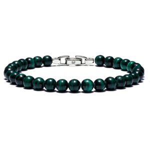 Men’s malachite bracelet with natural 6mm green beads