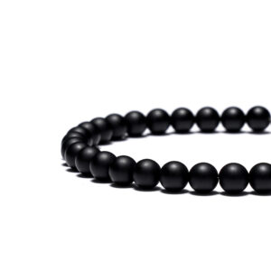 Sterling silver clasp on men’s black onyx bracelet SIDE