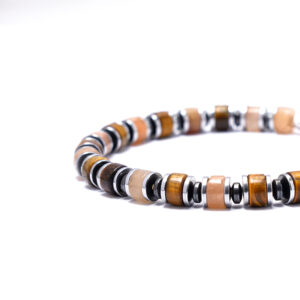 Handmade men’s block fortress bracelet side detail