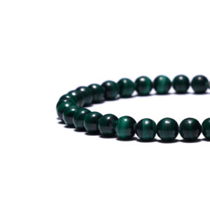 Handmade men’s malachite bracelet close-up