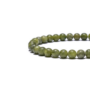 Peridot bracelet for men with polished 6mm beads