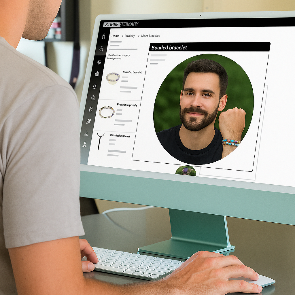Team reviews image on computer