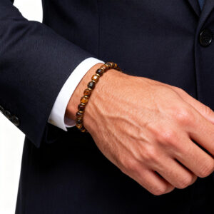 Men’s tiger eye hematite bracelet minimalist style
