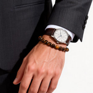 Men’s tiger eye hematite bracelet with watch