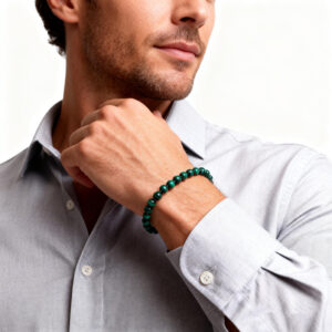 Minimalist men’s malachite bracelet product photo