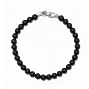 6mm matte black onyx beads handcrafted men’s bracelet