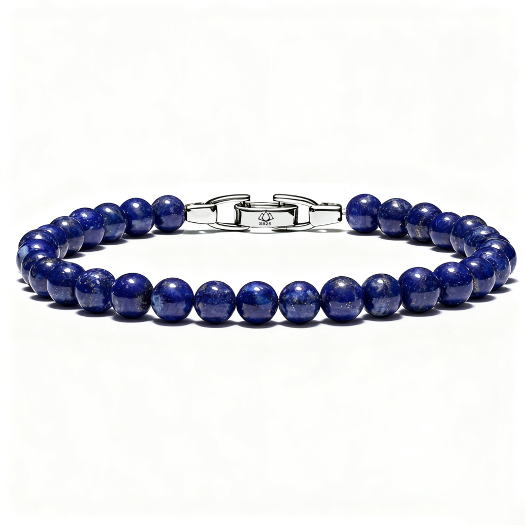 mens-lapis-lazuli-bracelet-6mm-natural-beads-handmade