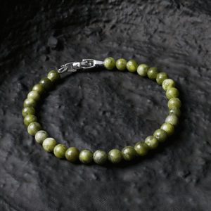 Men’s crystal bracelet featuring natural peridot stones