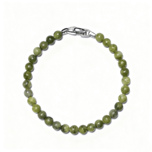 Handmade men’s peridot bracelet with sterling silver clasp