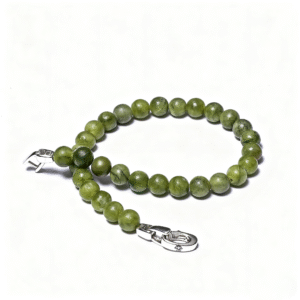 6mm peridot bead bracelet for men close-up detail