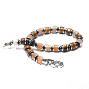 Handmade men’s block fortress bracelet clasp detail