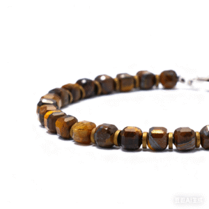 Men’s brown crystal bracelet with 925 silver clasp detail
