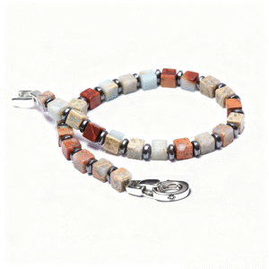 Minimalist men’s beaded bracelet worn casually with modern everyday outfit