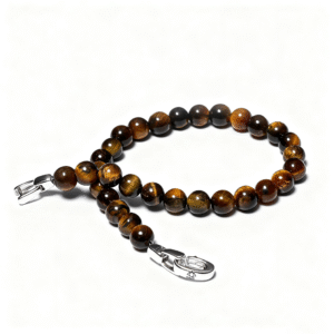 Handmade men’s yellow tiger eye bracelet with natural stone beads and adjustable cord