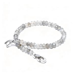 Handmade men’s labradorite bracelet silver clasp detail
