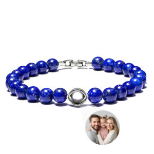 evil eye projection bracelet for men with custom photo inside