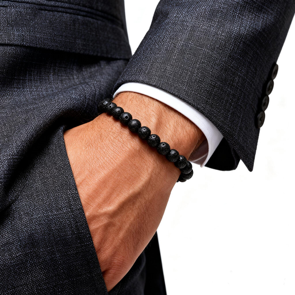 Men' Lava Stone bracelet — Calm & Stability
