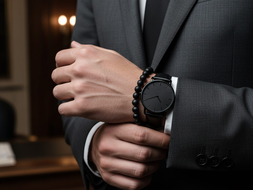 Men Wear Black Onyx  Bracelets