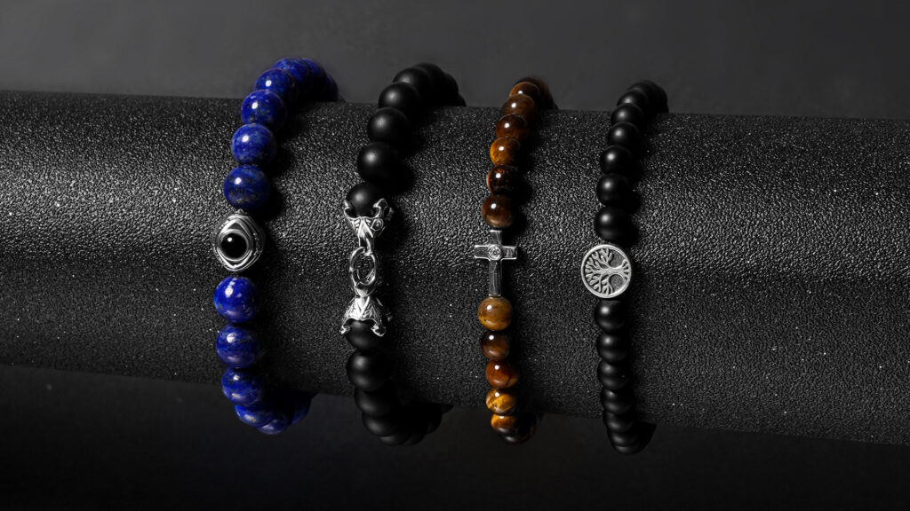 Men's Customized Crystal Bracelet Display Picture