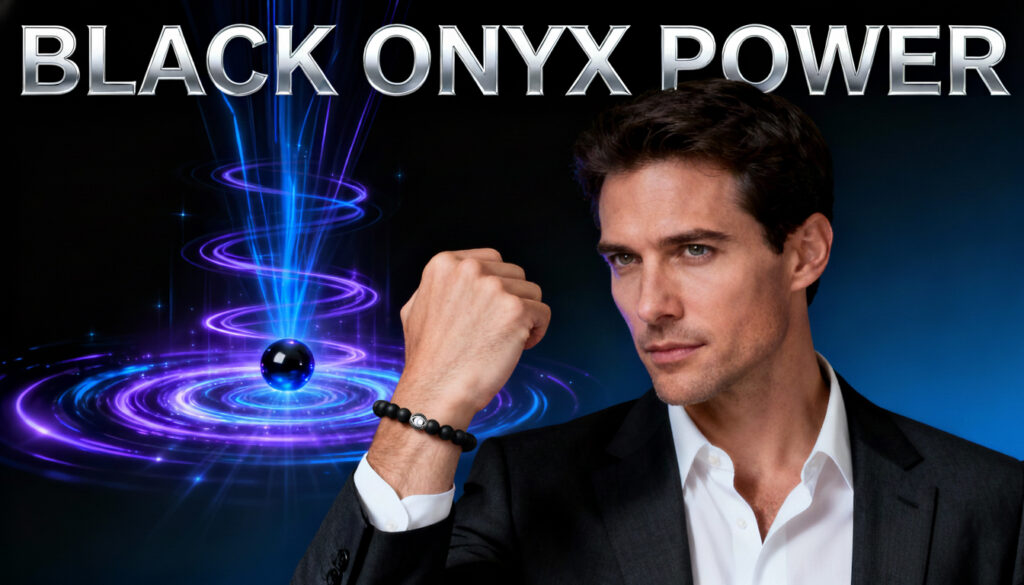 Black Onyx crystal bracelet for men protection and stress relief
