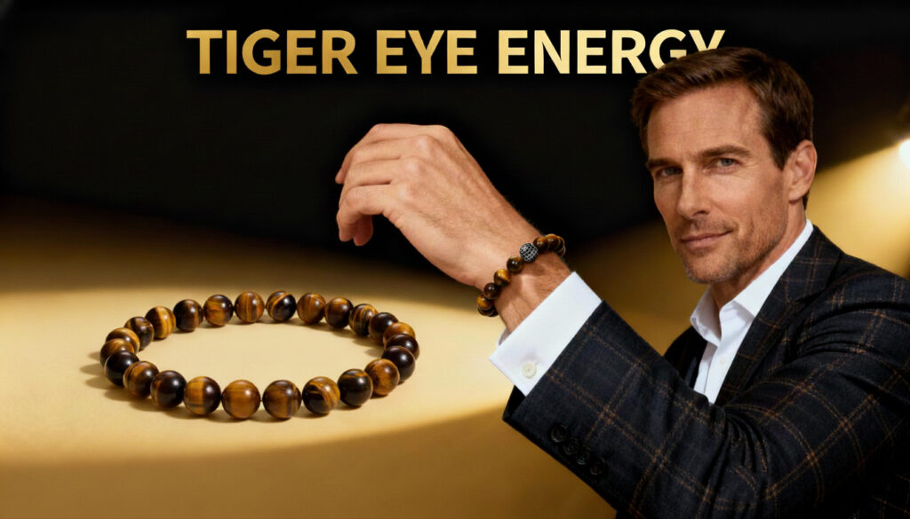 Tiger Eye crystal bracelet for men confidence and motivation