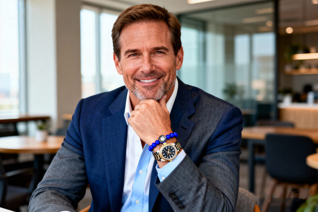 men wearing evil eye bracelet for protection
