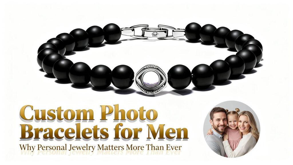 custom photo bracelet for men with hidden photo projection