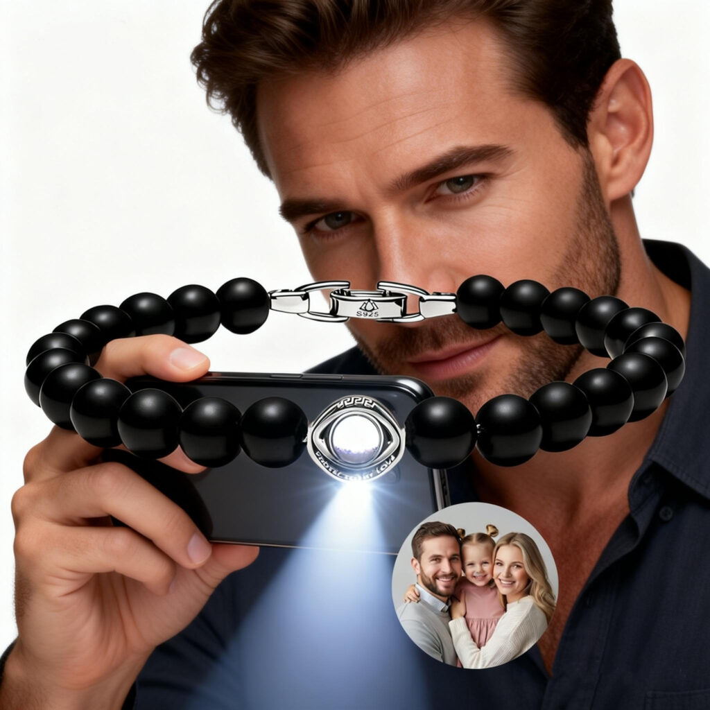 custom photo projection bracelet bead detail