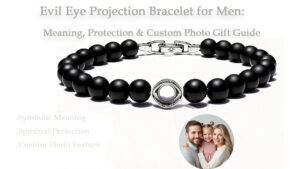 evil eye projection bracelet for men with custom photo