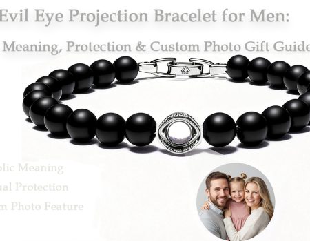 evil eye projection bracelet for men with custom photo
